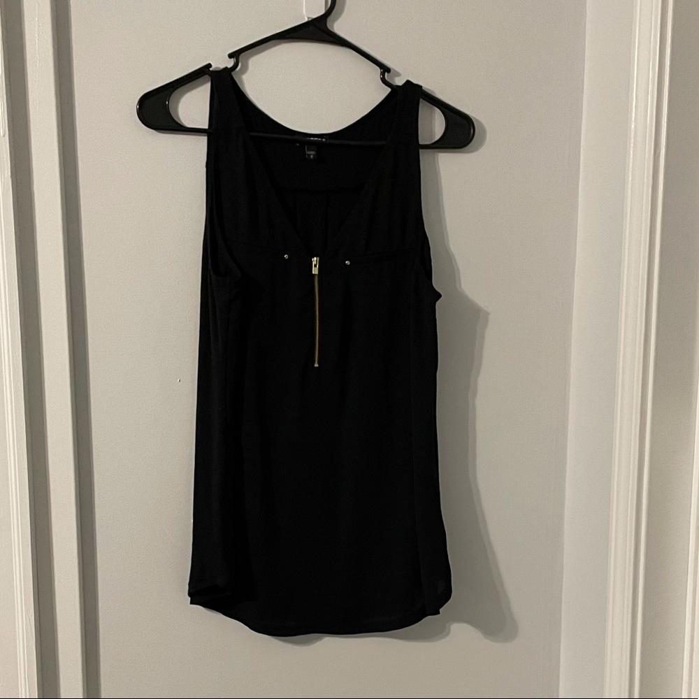 Express Black Tank Top with Zipper - Medium